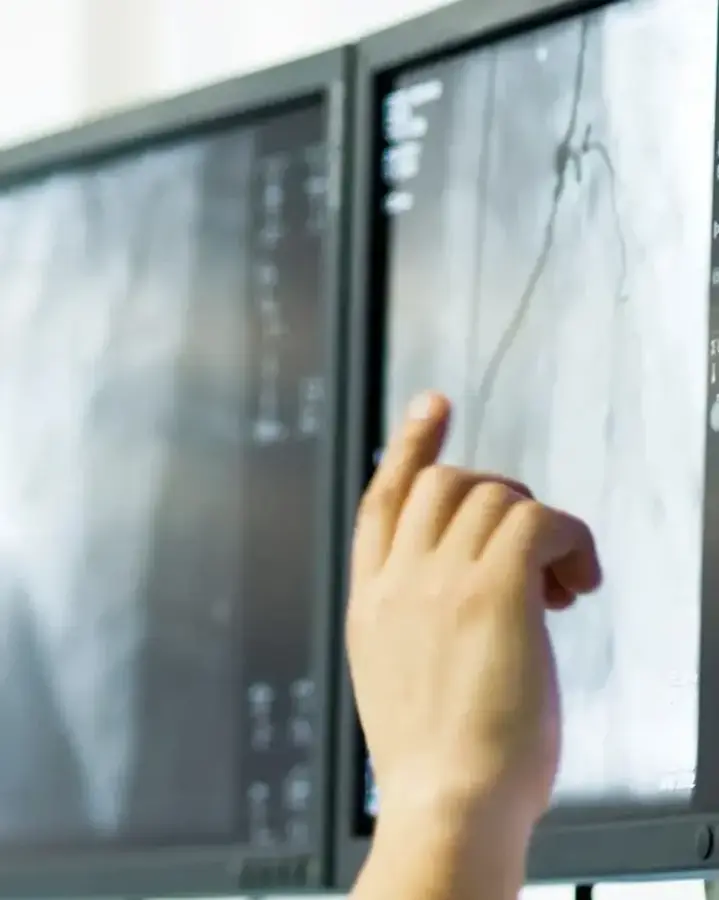 person using computer monitor