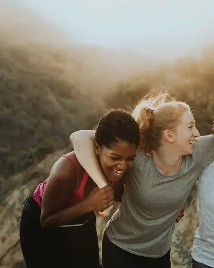 four women in mountains